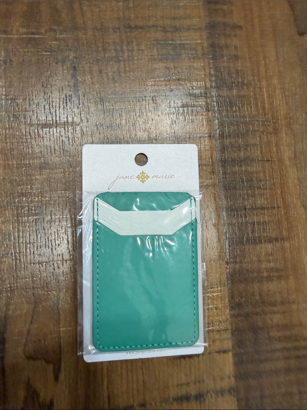 Jane Marie Teal Card Wallet with White Accent